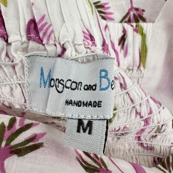 Monsoon and Beyond Estella Midi Dress Size Medium Mangrove Pink Floral Handmade - Picture 11 of 16